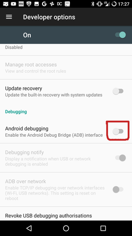 enable android debugging