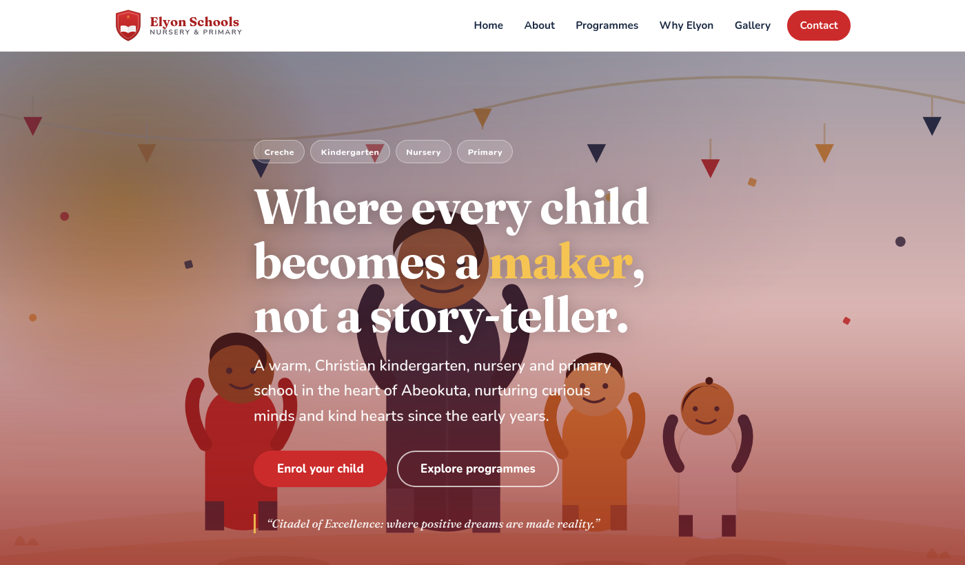 Elyon Schools homepage